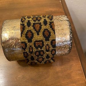 Boho Beaded Leopard Print Bracelet